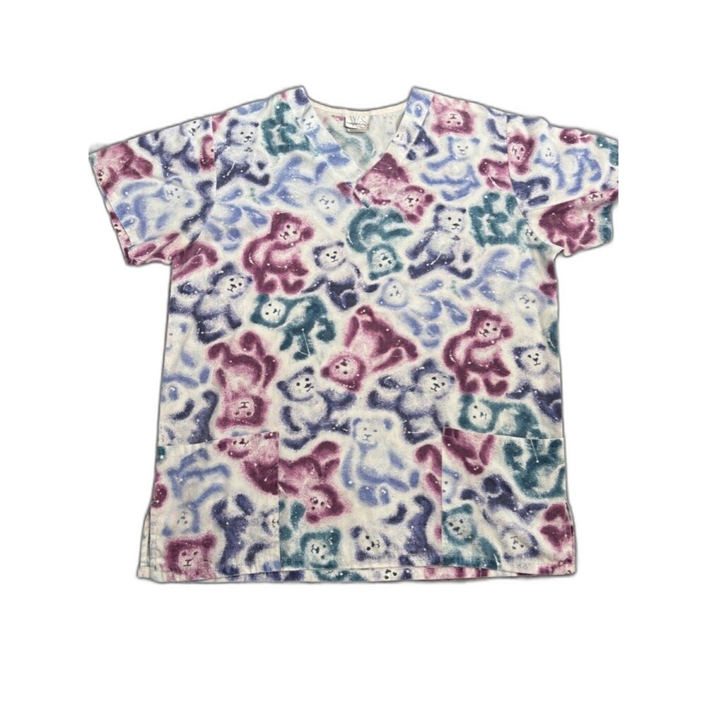 White Swan Scrub Top Women's Medium Purple